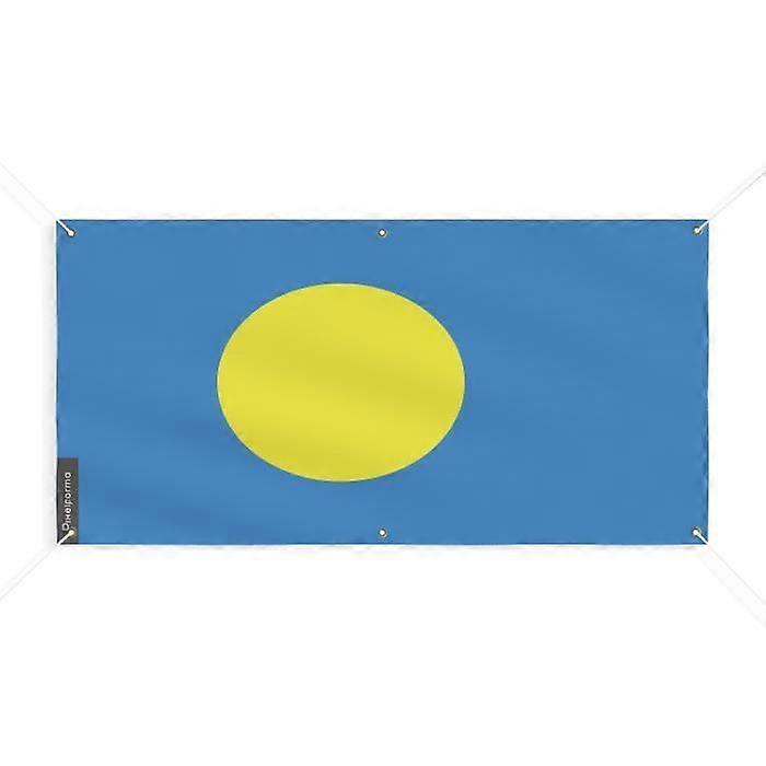Palau Flag Banner - PIXELFORMA - 130x260cm - Durable Polyester - 6 Reinforced Eyelets