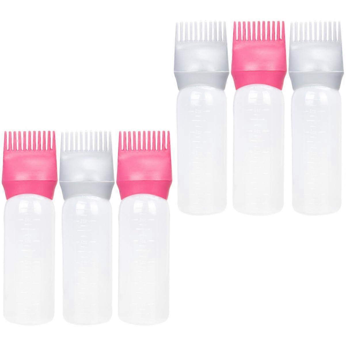 Hair Dye Bottle Set with Root Comb Applicator and Reusable Hair Oil Applicator for Home Salon Use - Plastic Material