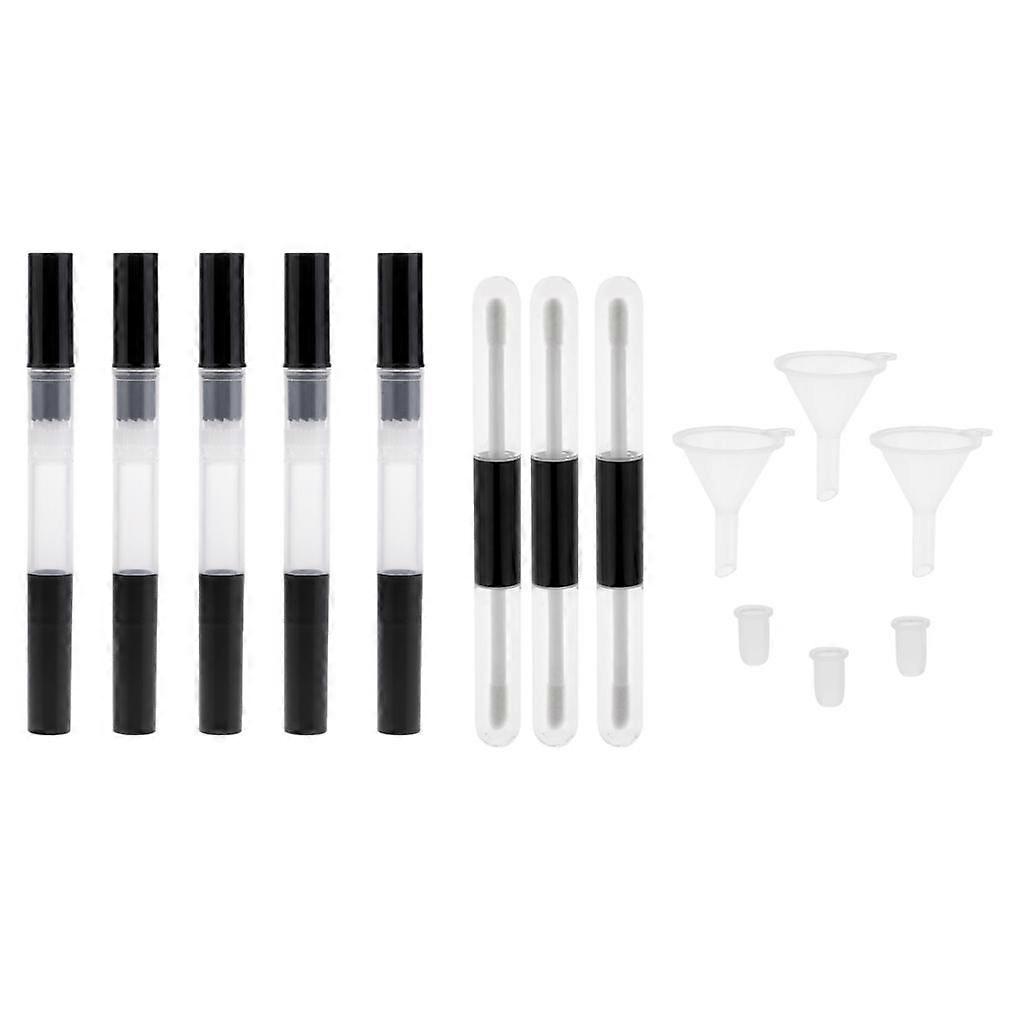 5Pcs Empty Twist Pen With Brush Cosmetic Container Nail Polish Eyelash Liquid