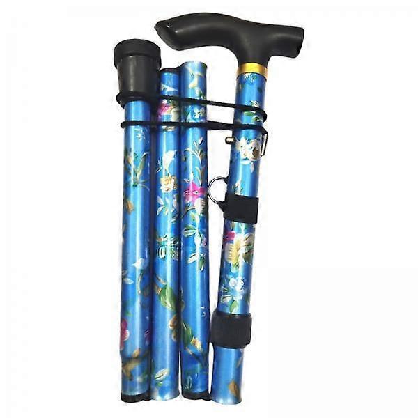 2-3pack Foldable Cane Adjustable 5-Section Hand Walking Stick Camping Pole Blue