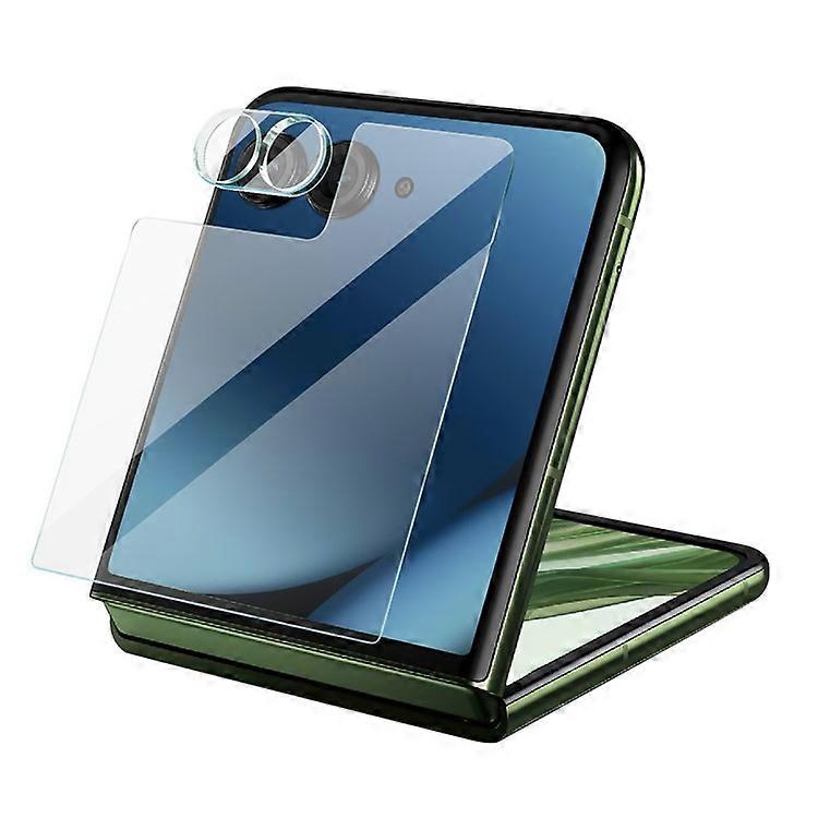 IMAK Compatible For Motorola Razr 50 Ultra 5G / Razr+ 2024 5G Camera Lens Film with Acrylic Cap+Rear Screen Film