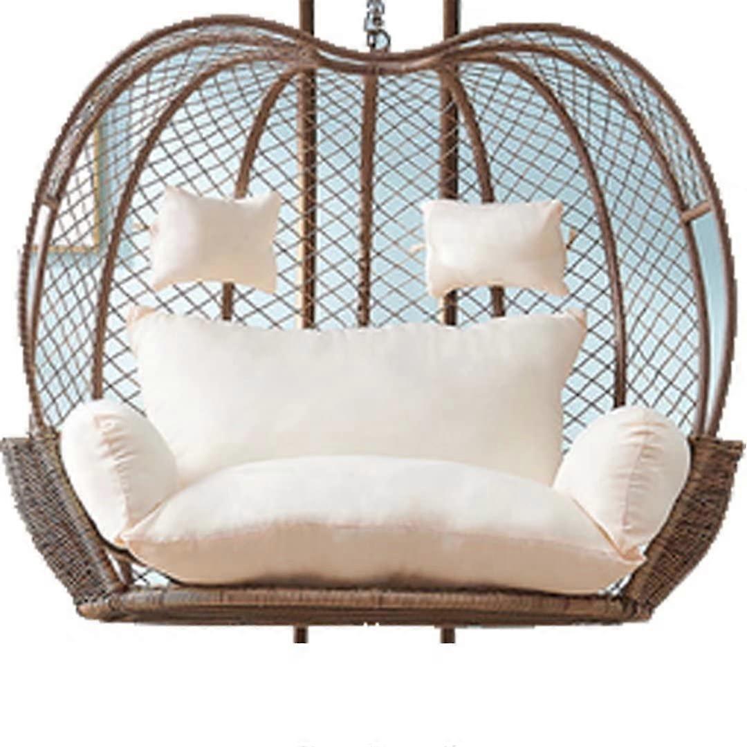 Hanging basket chair cushion for outdoor swing 2seater egg chair cushion with washable thick padding, waterproof and comfortable for 2 people Wit