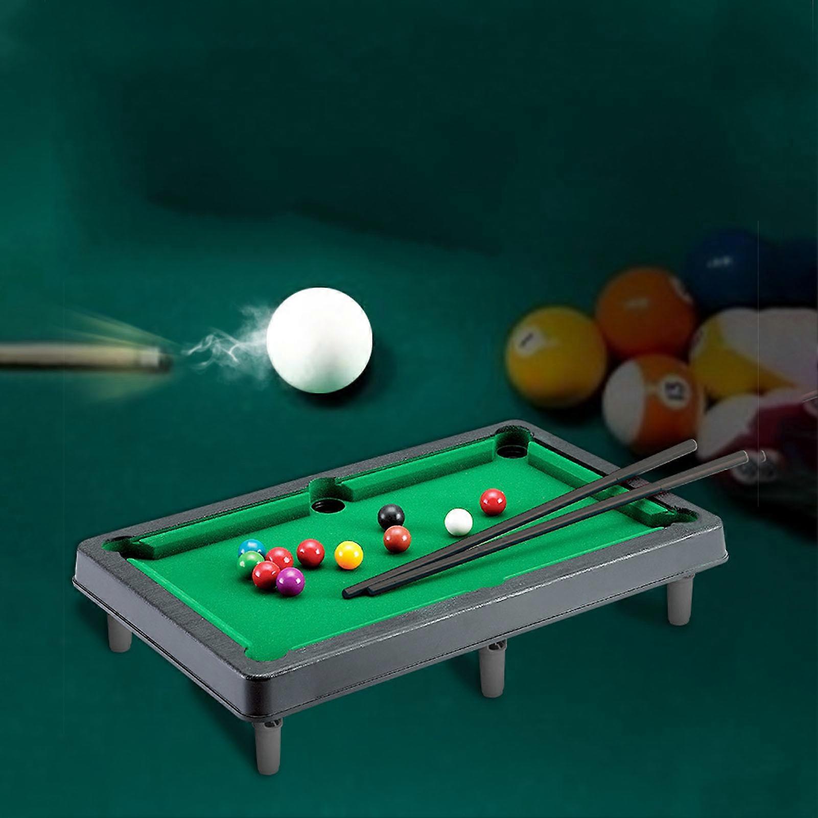 Kids Pool Game Table High Simulation Interactive Miniature Billiard Pool Set for Double Player 