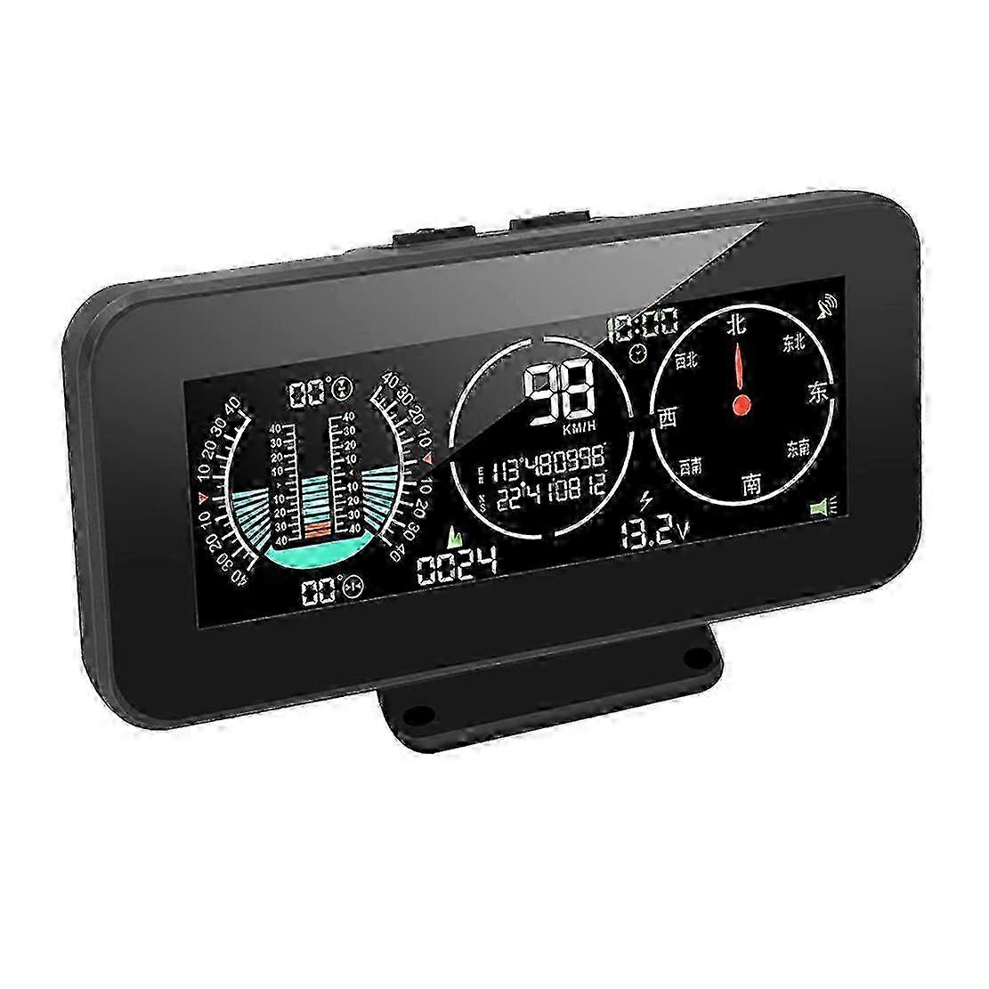Universal M60 Car GPS HUD Speedometer Intelligent Inclinometer Off-Road Speed Display Tilt Pitch Angle Compass