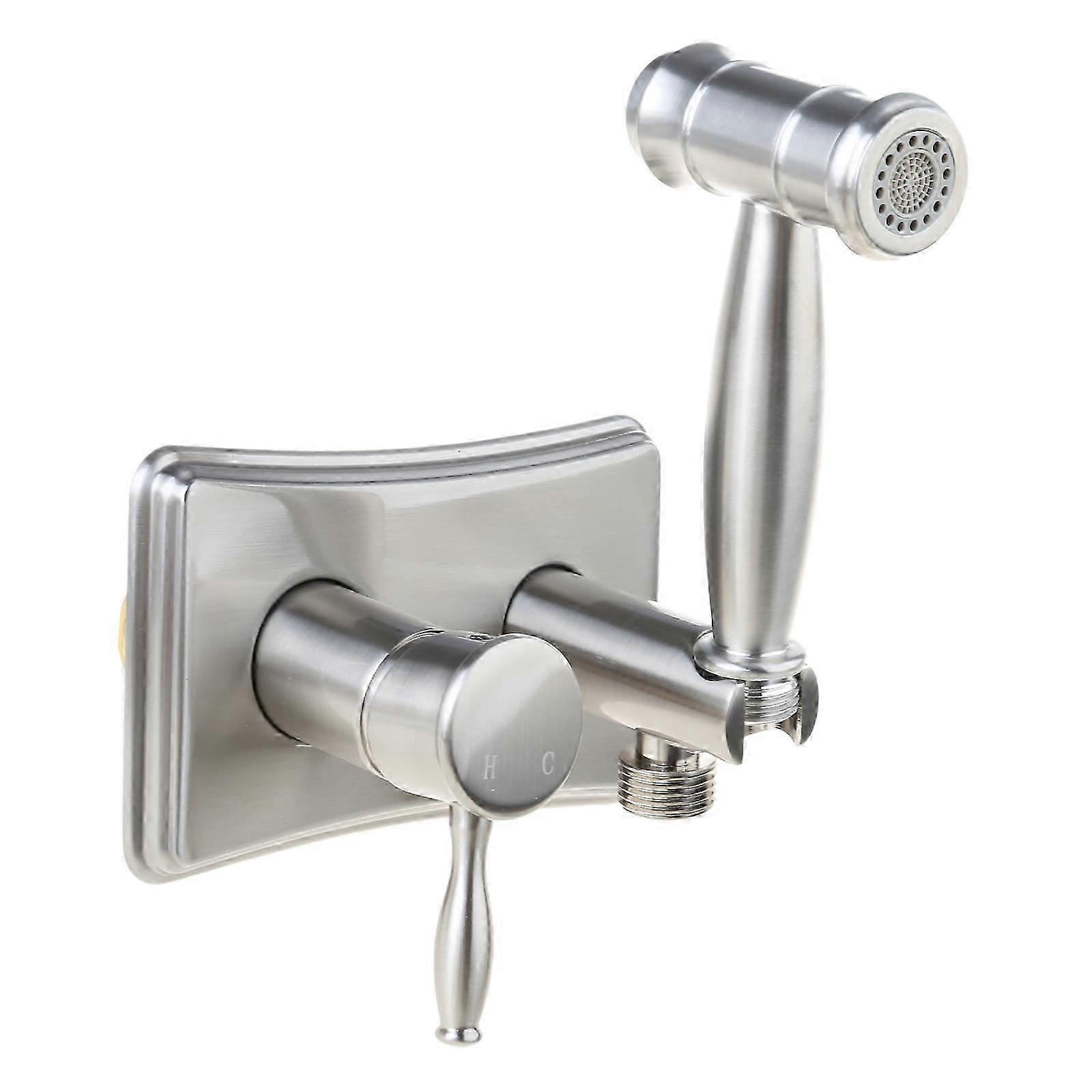 Space Saving Wall Bidet Sprayer with Hot & Cold Water Mixer - Brushed