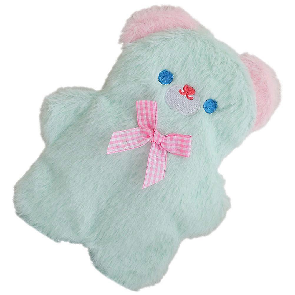 Pencil Case Girl Plush Pen Bag Cartoon Design School Use Green Color 20x17cm Cosmetic Bag 1Set
