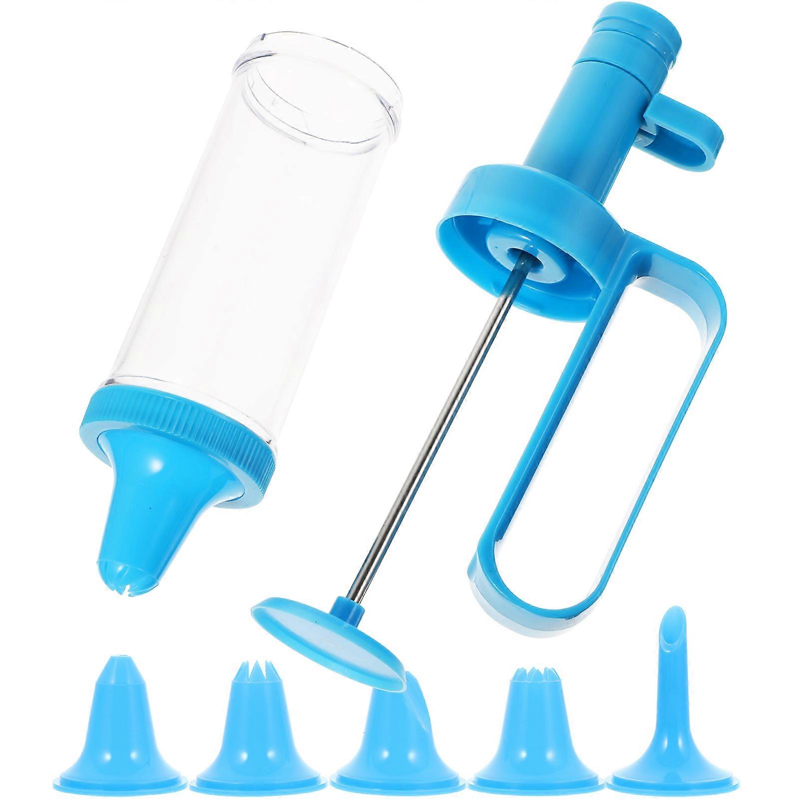 Cookie Press Tool 1Set Blue Plastic Diverse Patterns Biscuit Piping Maker Kit for Cake Decorating