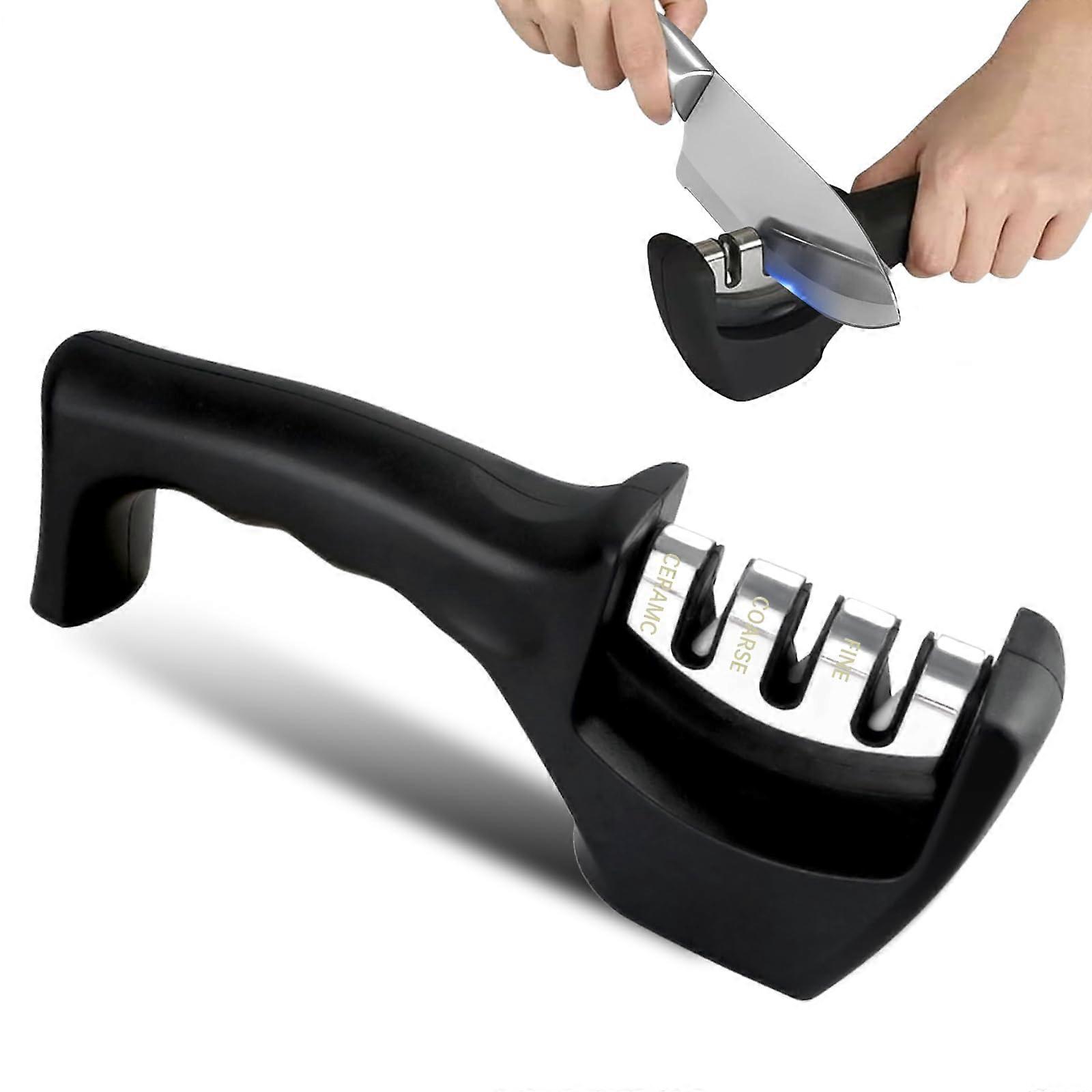Professional 3-Stage Kitchen Knife Sharpener Diamond Ceramic Tungsten Carbide System Suitable For Most Steel