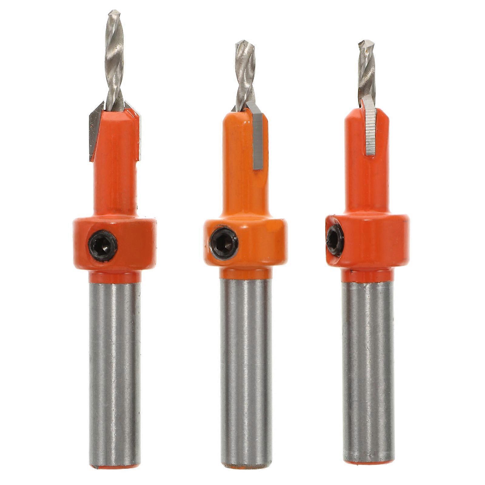 3pcs Practical Chamfer Drilling Tool Countersink Twist Drill Bit Set