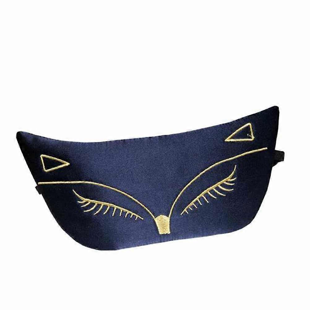 Eye Masks for Sleep Comfortable Silk Eye Mask Dark Blue Sun Shade Embroidery Pattern 1Pack