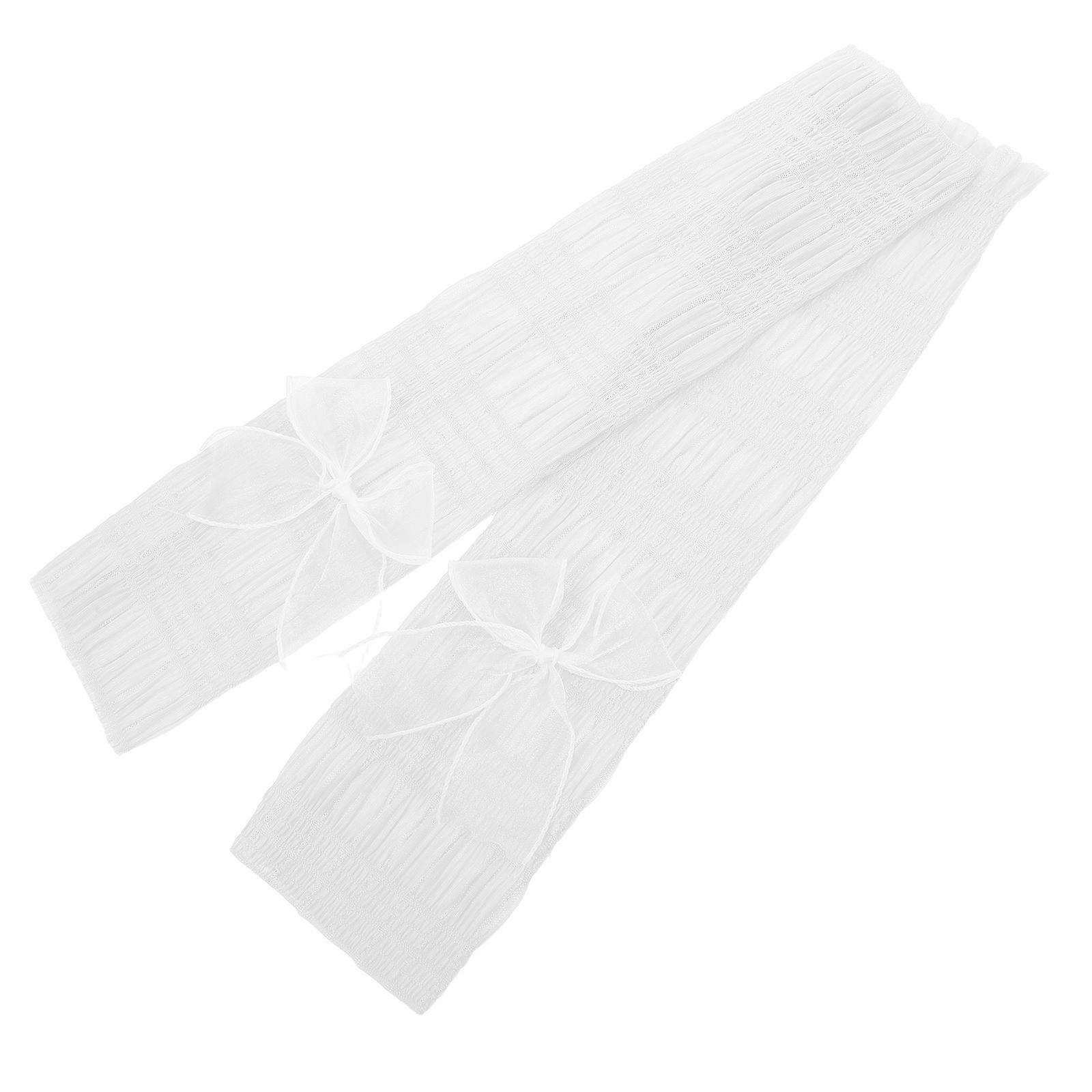 Lace Arm Sleeves with Bowknot & Fingerless Gloves for Sun Protection – Sheer Tulle Design for Women’s Outdoor Activities, Travel, and Driving