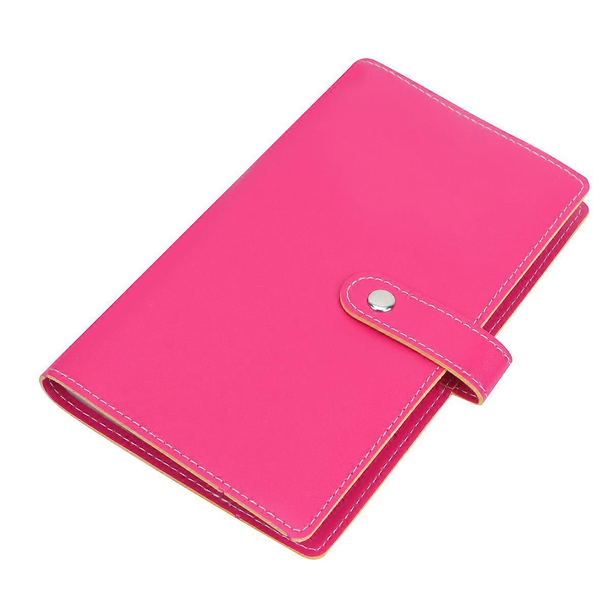 Business Card Storage Holder Practical Name Keeper Rosy Pu Leather Card Storage Office Use 1Pcs