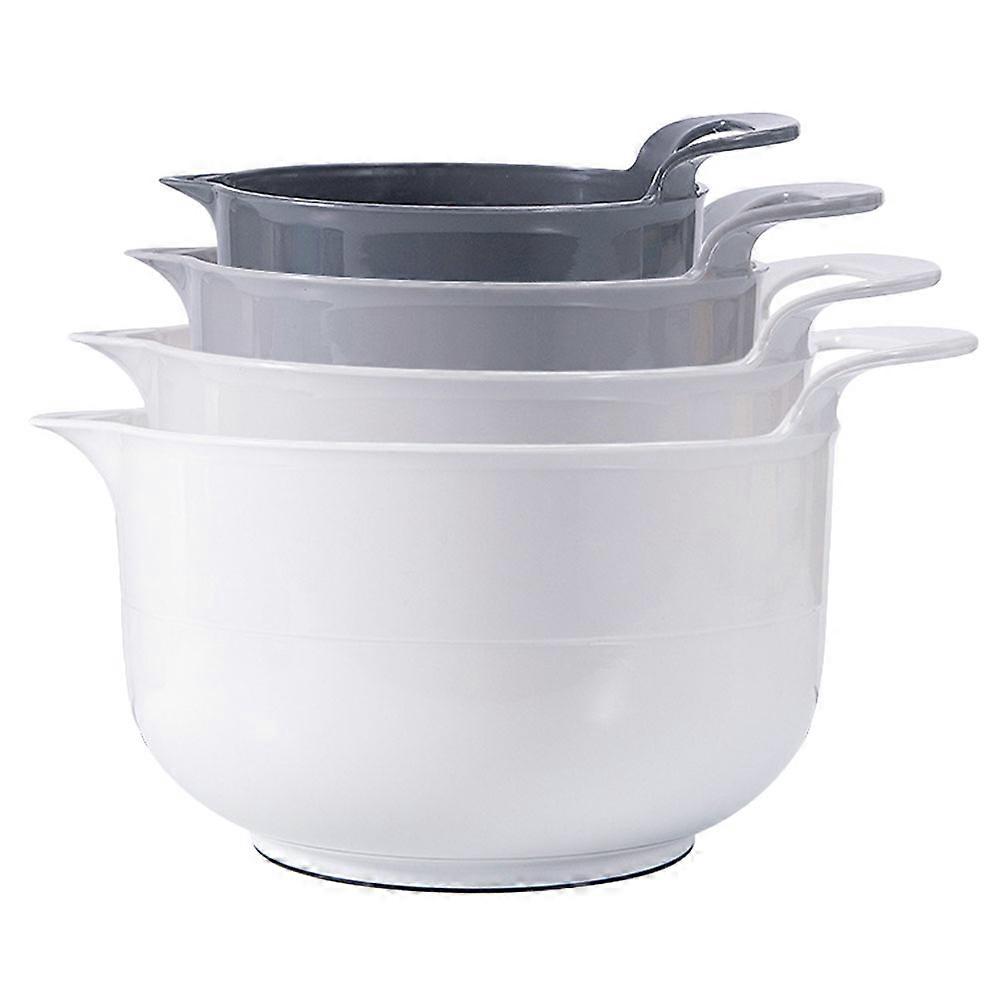 Stackable Bowls Deep Mixing Bowl Plastic Kitchenware Daily Use 4Pcs
