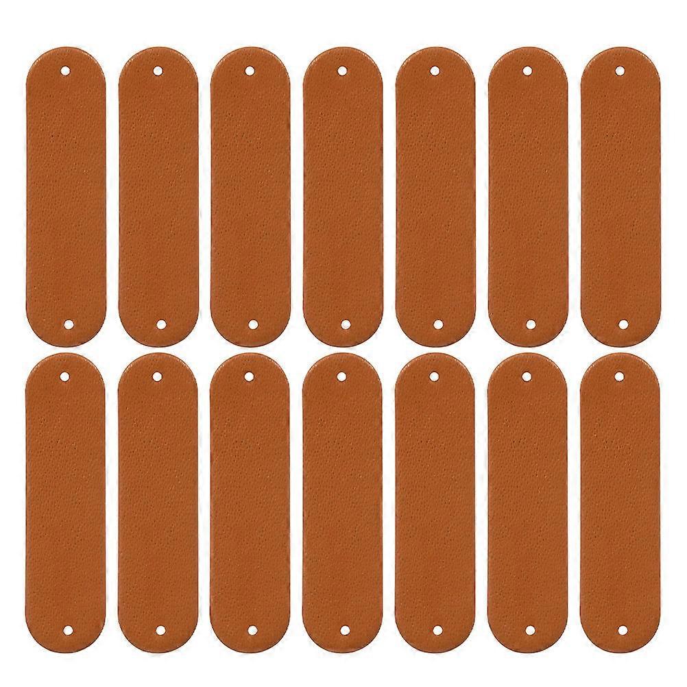 Leather Tag Handmade Labels For Clothing Sewing Essentials Diy Embossed Rectangular Chocolate 4 50X1 20X0 20Cm Versatile Use 200Pack