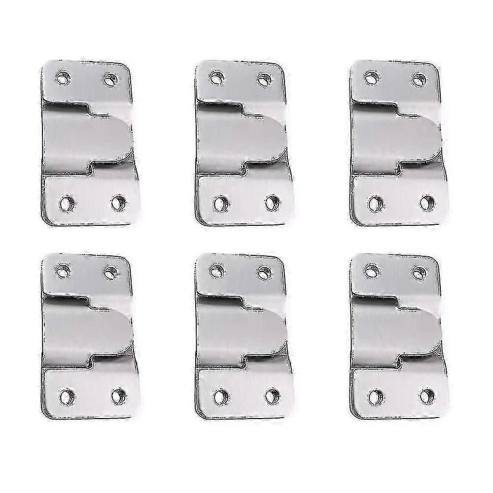 6 Pairs Stainless Steel Mirror Hanging Brackets