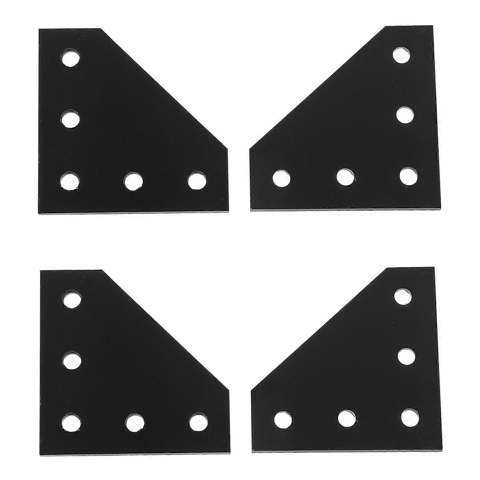 Shaped Joining Plate L Shape Corner Reinforcement 5-Hole Black Aluminum Alloy 4Pcs for 3D Printer Parts