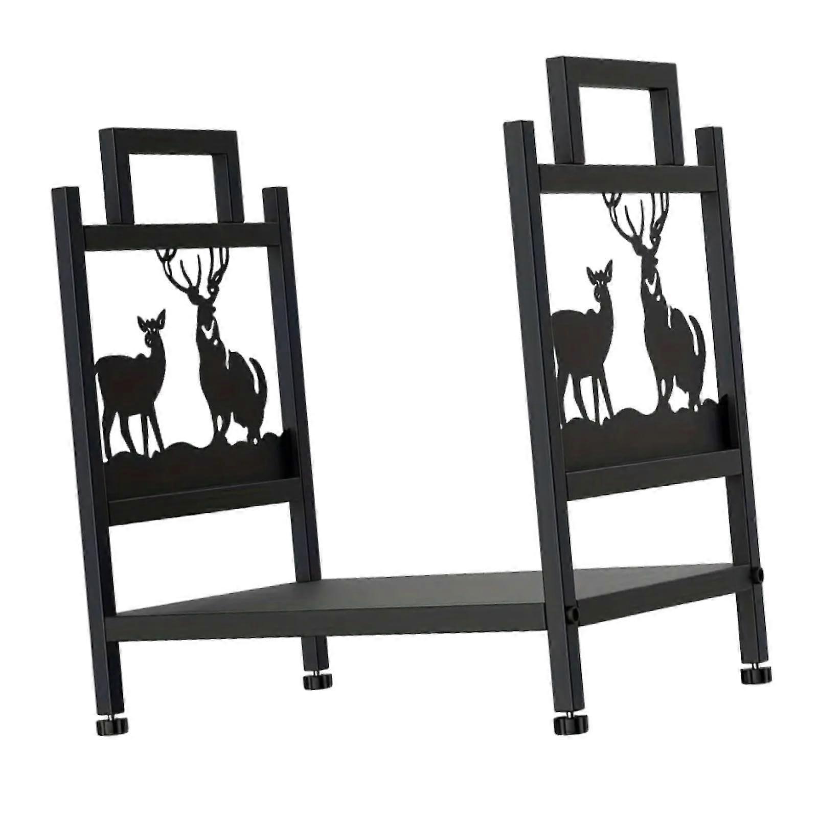 Firewood rack for indoor and outdoor use, wood stack storage shelf for the indoor fireplace