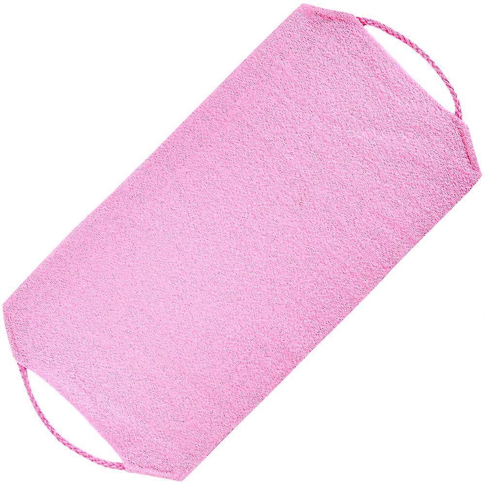 Exfoliating Bath Cloth with Drawstring for Body Cleansing and Circulation Bamboo Fiber and Nylon Wash Cloth for Shower and Bath Pink Sided Towel for