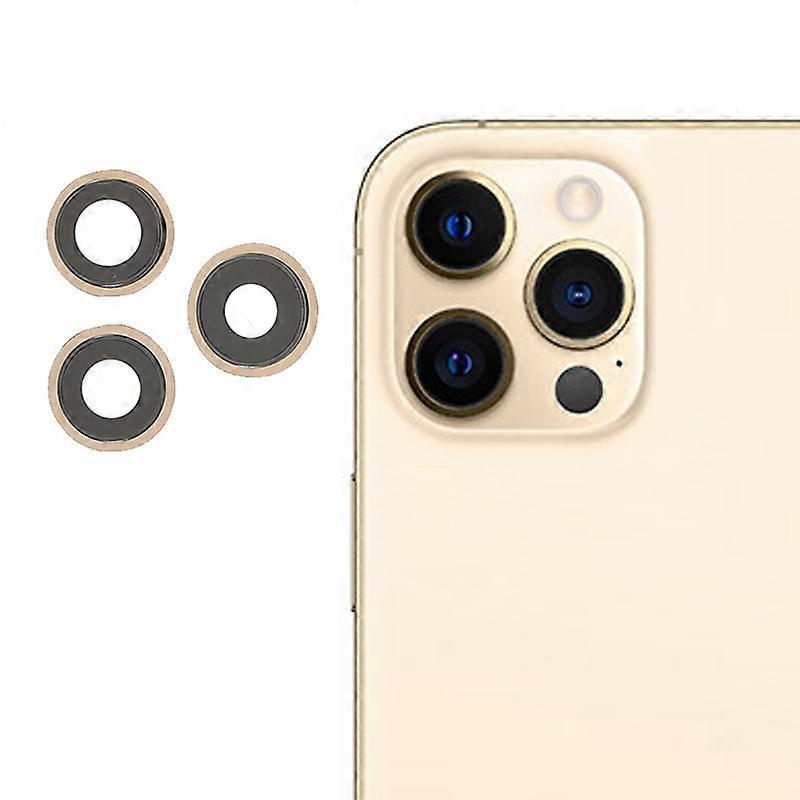 For iPhone 12 Pro Max 1 Set Rear Back Camera Lens Ring Cover with Glass Lens (without Logo)