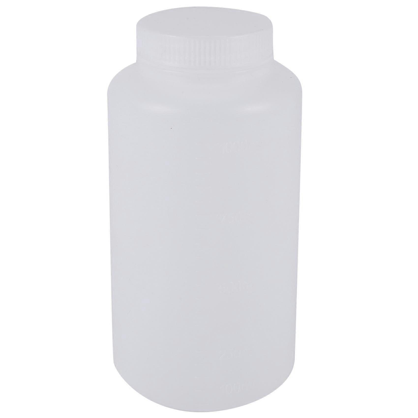 1000ml Clear White Lab Double Cap Leakproof Plastic Widemouth