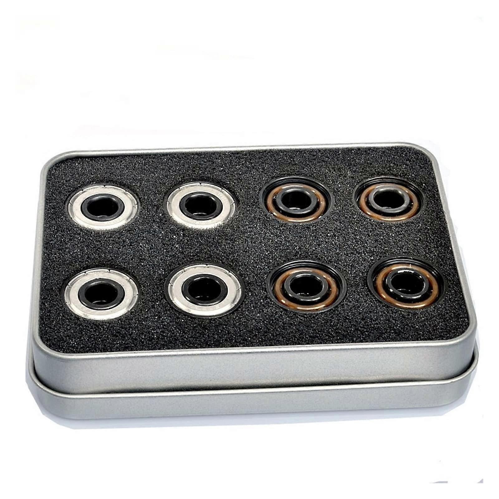 16ピースブラックセラミックベアリング8x22x7mmスケートボードベアリング7ボールベアリングRef:5538