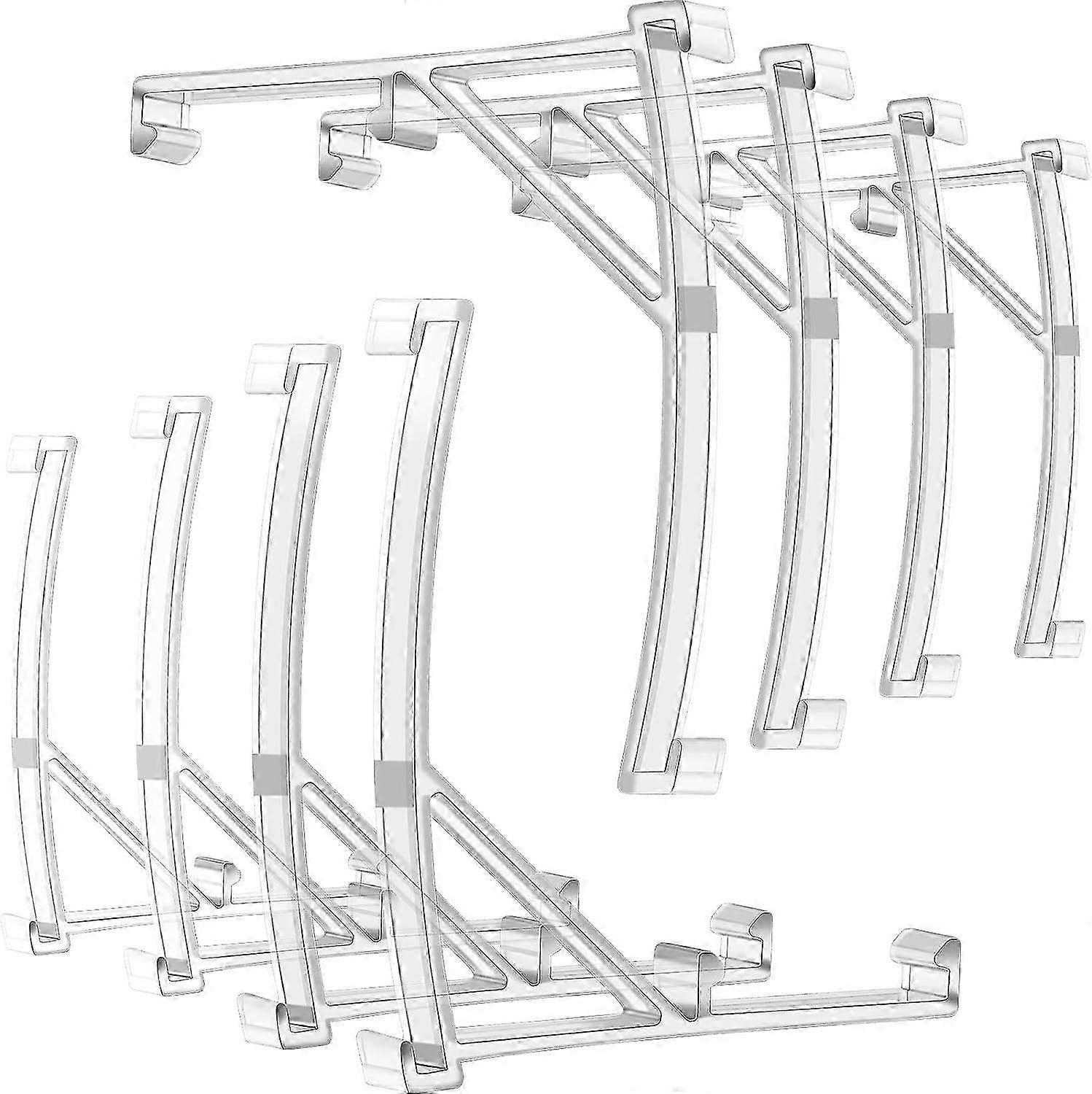 Valance Clips for 3.5 Inch Vertical Blinds - Clear Plastic Brackets, 8 Pieces