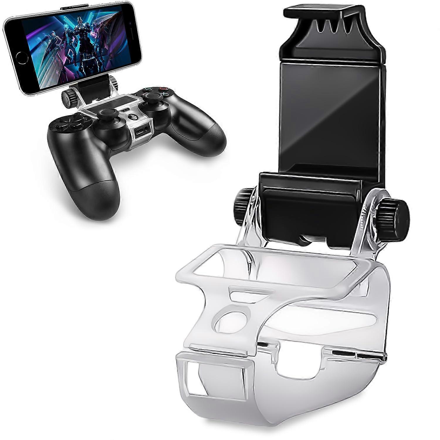 Mobile Phone Holder for PS4 Slim and PS4 Pro Controller, Adjustable Stand for Remote Play, Compatible with Smartphones