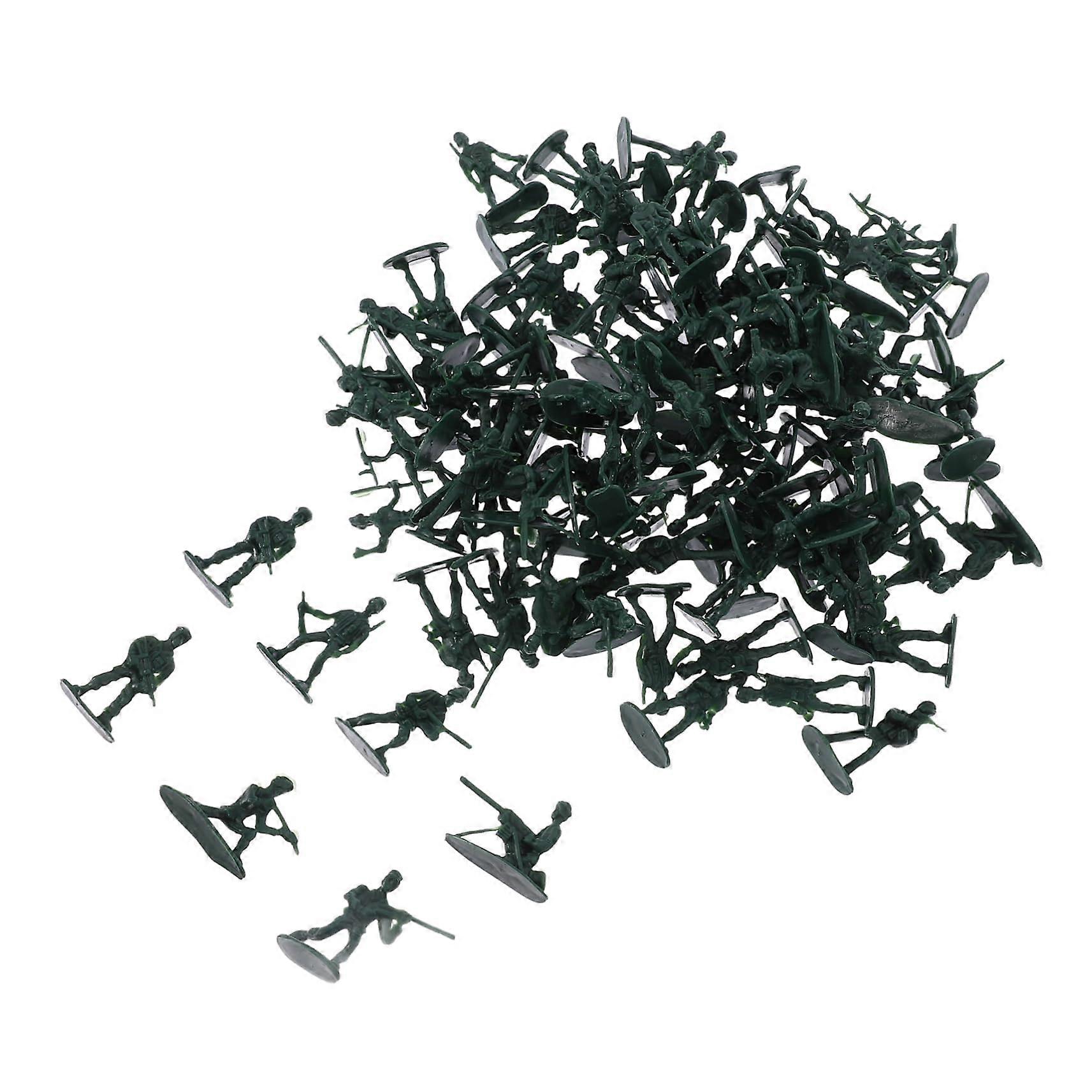 Mini Soldier Figures 100-Piece Set For Classroom Projects And Garden Layouts Durable Green