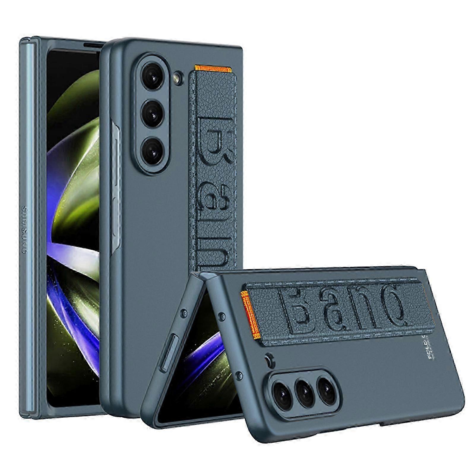 Z Fold 5 Case with Wristband, Shockproof PC Frame Full Body Protective Cases for Samsung Galaxy Z Fold 5 5G 2023