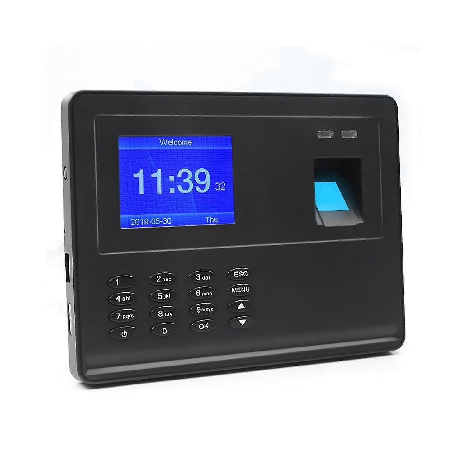 Biometric Fingerprint Password Time Attendace Machine Employee Checking-in Time Clock Recorder Reader with 2.8 Inch TFT Screen Multi-language Support