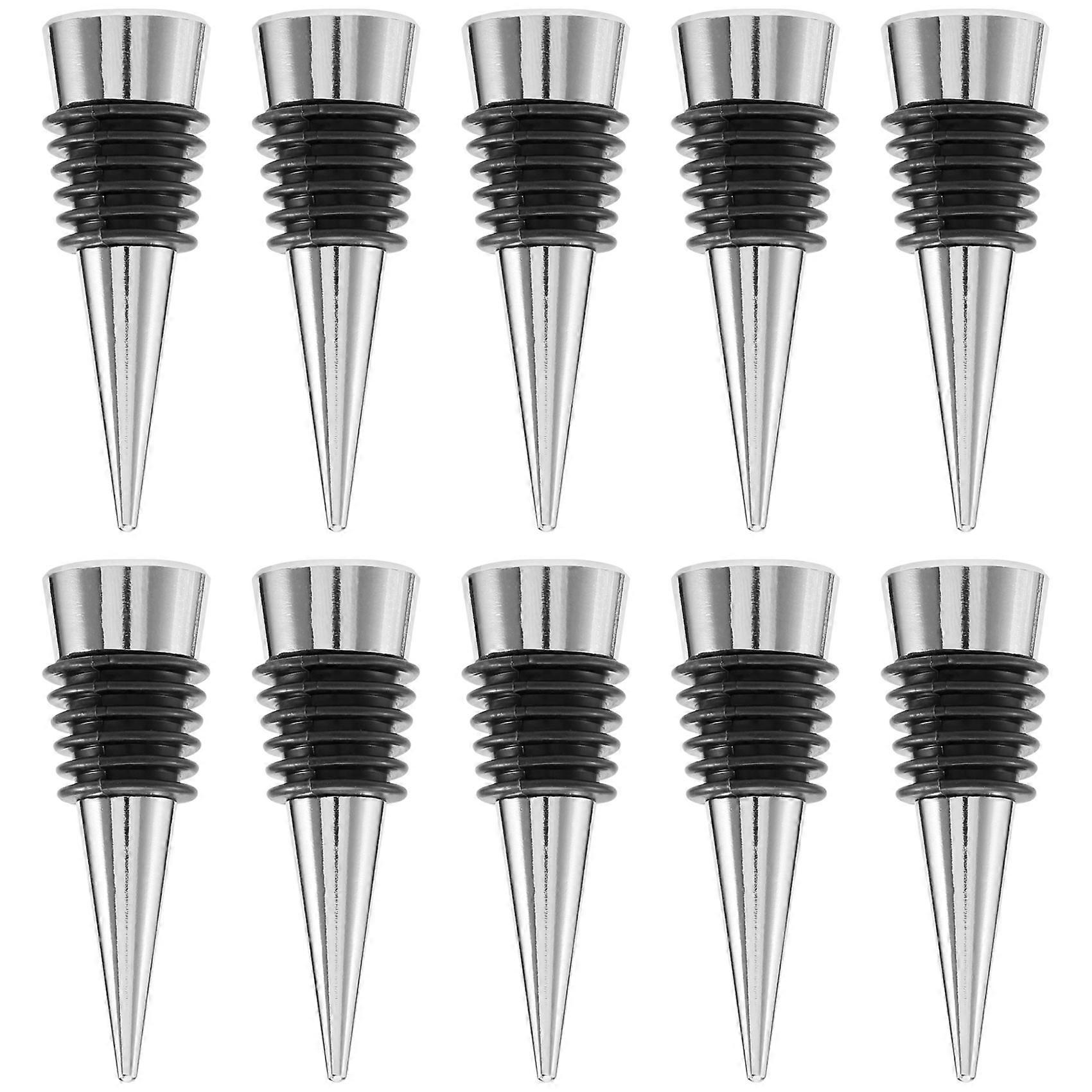 Wine Stopper,10Pcs Reusable Bottle Stoppers with Leak Proof Airtight,DIY Wine Cork for Bar,Holiday Party,Keep Wine Fresh