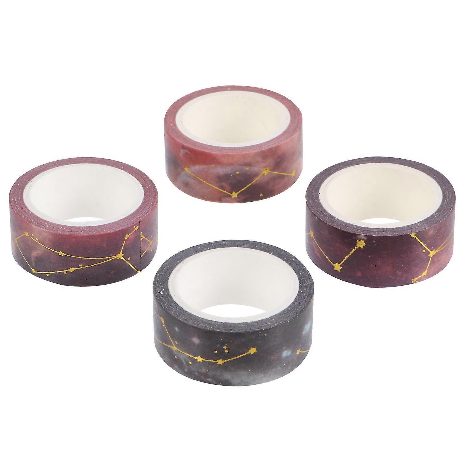 1 Box 4pcs Decorative Washi Tape Hot Stamping Masking Tape for DIY Craft Supplies