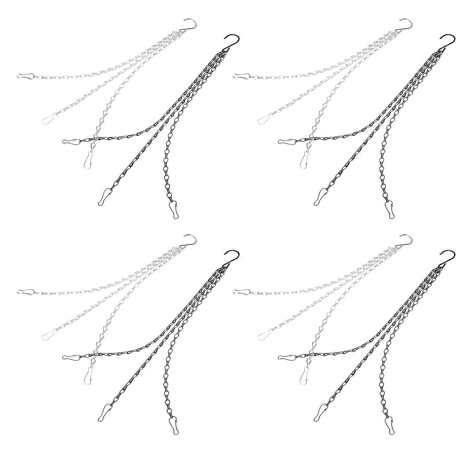 Hanging Basket Chain 8 Sets for Flower Pots, Heavy Duty Plant Hanger for Indoor Outdoor Use, Suitable for Bird Feeders Lanterns and More