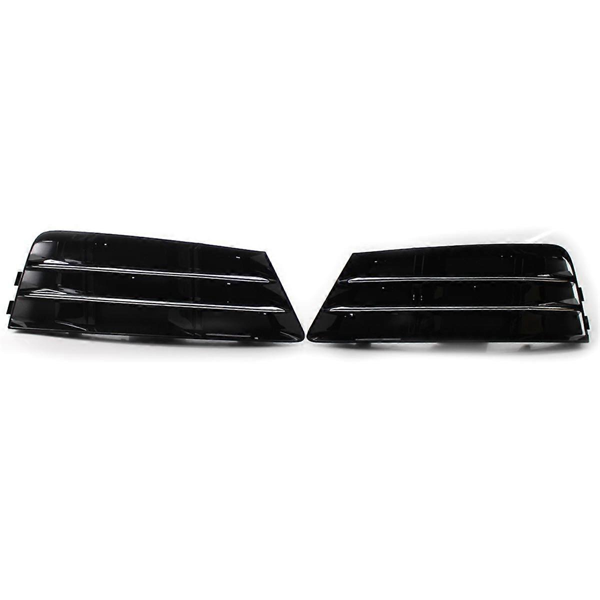 1 Pair Front Bumper Fog Light Grille Grill with Chrome Panel for A4 B9 2016-2018 Fog Lamp Cover 8WD