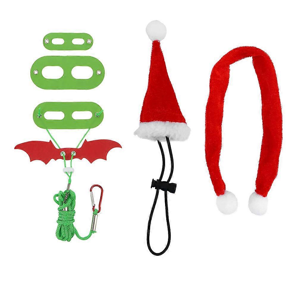 Reptile Pet Walking Leash Lizards Christmas Costume Hat Scarf 13x6x01cm Round Leg Hole 1Set