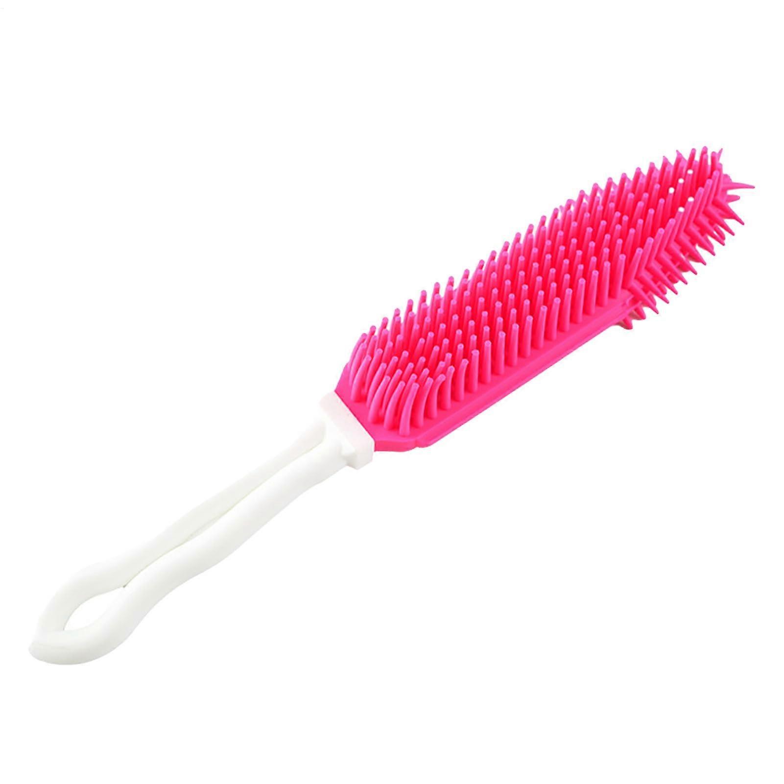 Cat Shedding Brush, Long Handle Pet Hair Remover, Ergonomic Cleaning Comb, Multifunctional Grooming Tool, ABS TPR Material, Red