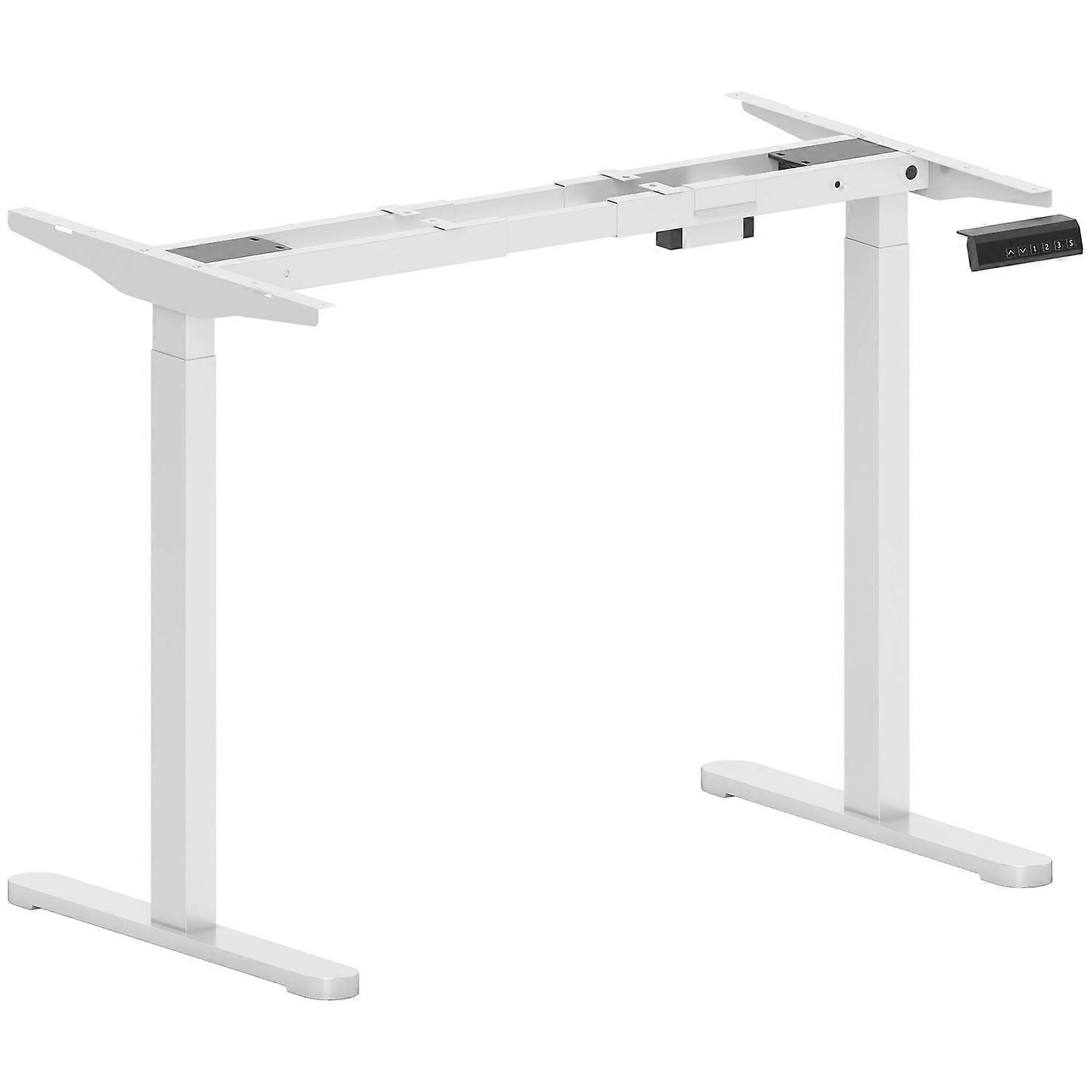 Electric desk frame, height-adjustable, with memory function, steel, white