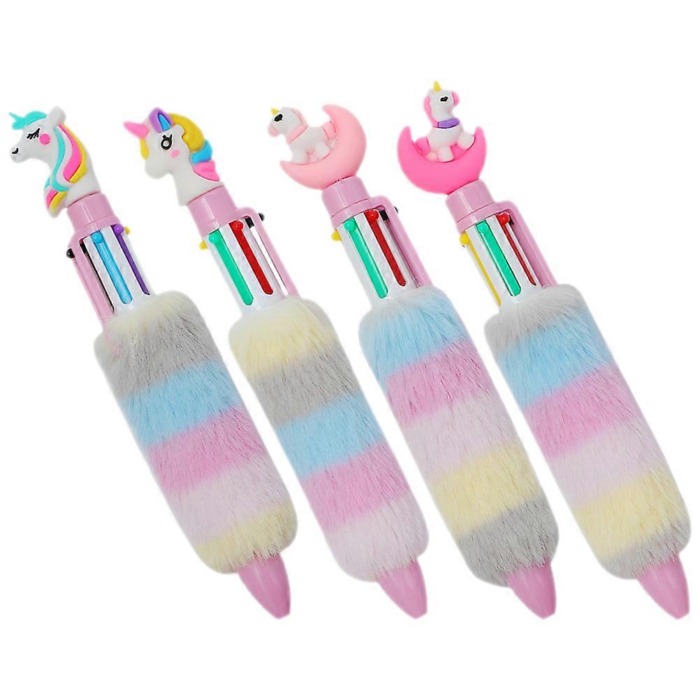 Fluffy Multicolor Pens Writing And Painting For Students Daily Use 4Pcs
