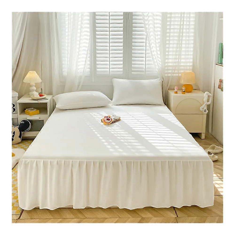 Plain Bed Skirt Brushed Bedspread Single Bed Soft Bedding (Mibai, 120x200cm)