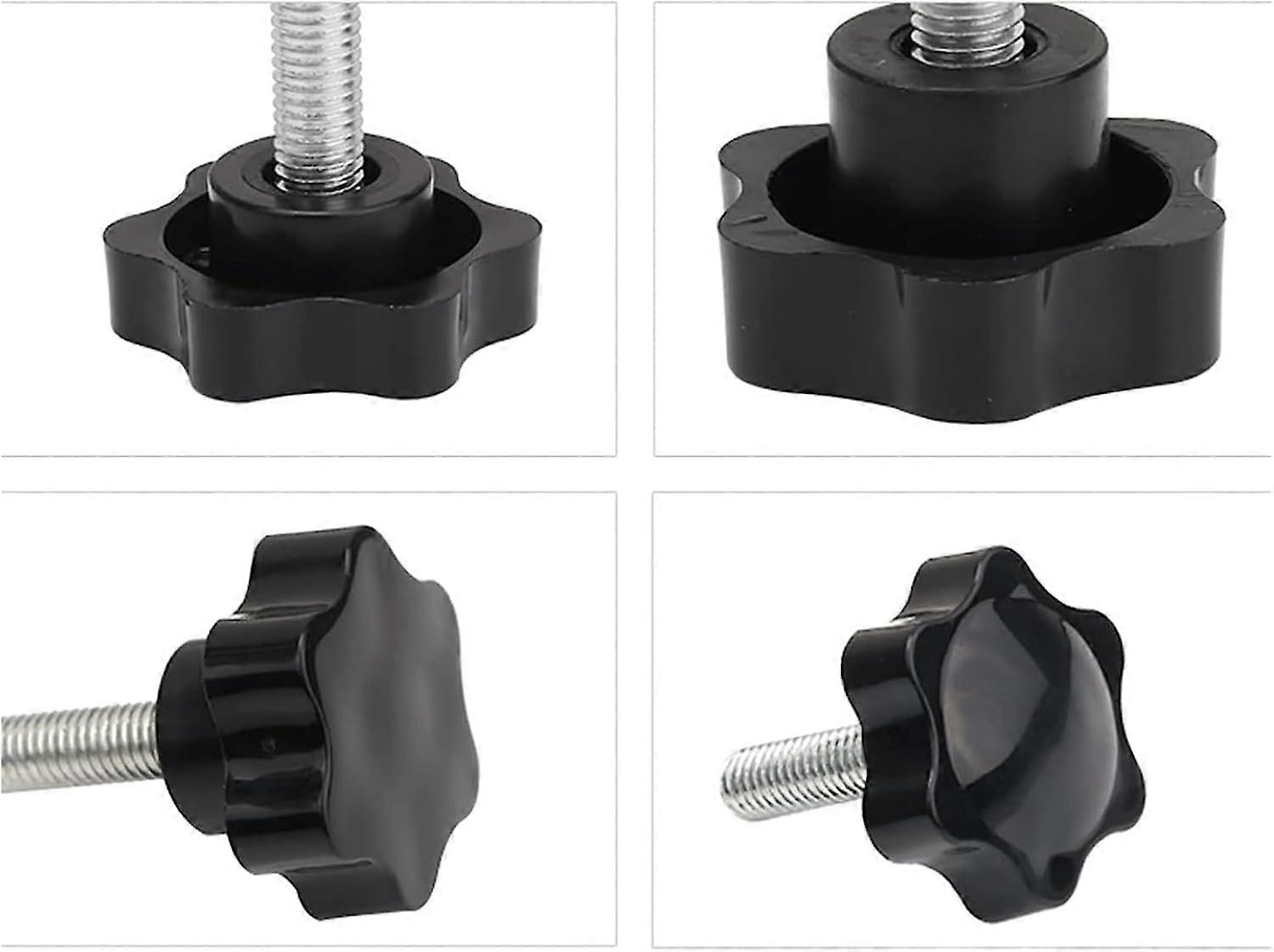 Black Plastic Thumb Screws Hand Knob Bolts – Hexalobular Star Head, M4 To M10