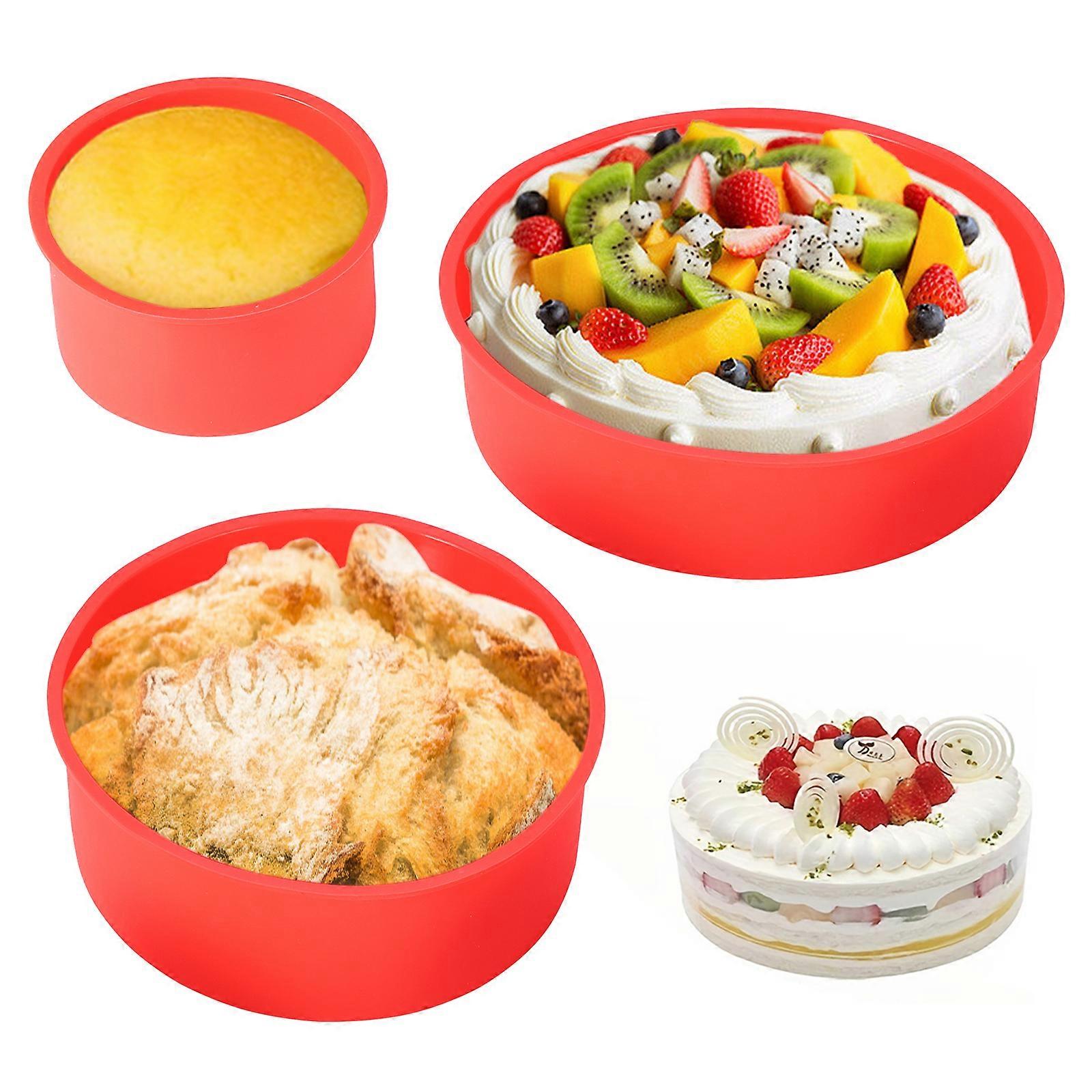 3pcs Round Silicone Cake Molds