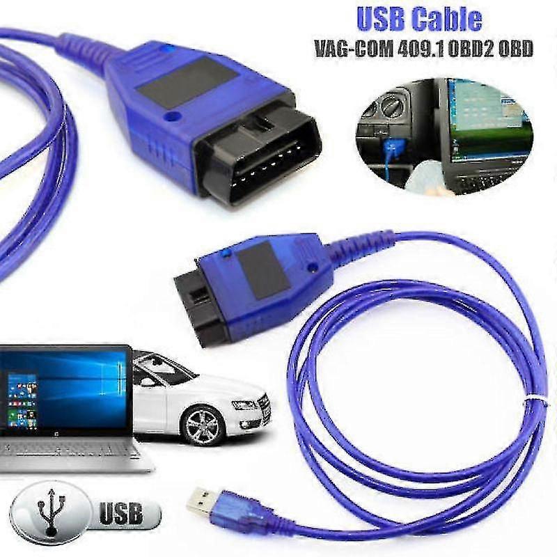 Auto-USB-Vag-Com-Schnittstellenkabel KKL Vag-COM 409.1 OBD2 II OBD-Diagnose-Scanner-Auto-Kabel Aux