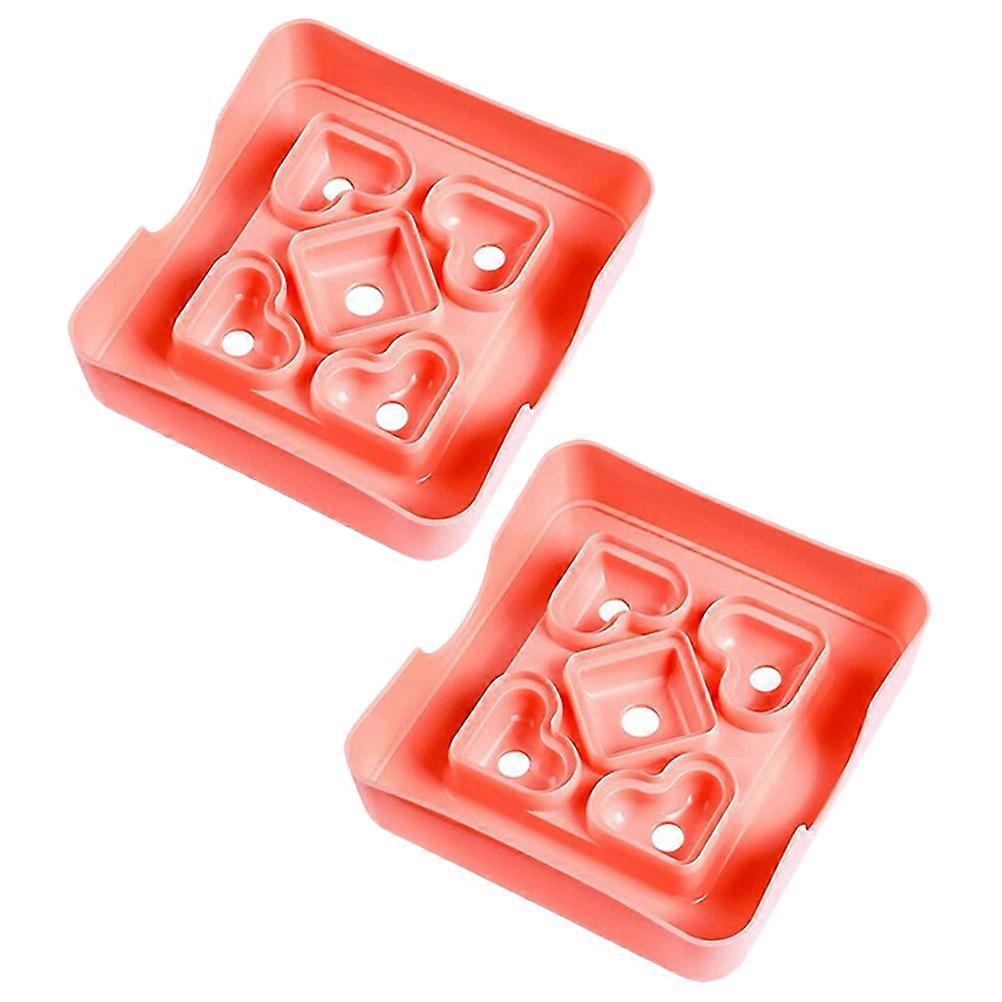 Heart Shaped Mini Sandwich Molds 2pcs Reusable Baking Tools for Creative Bread Making at Home Pink