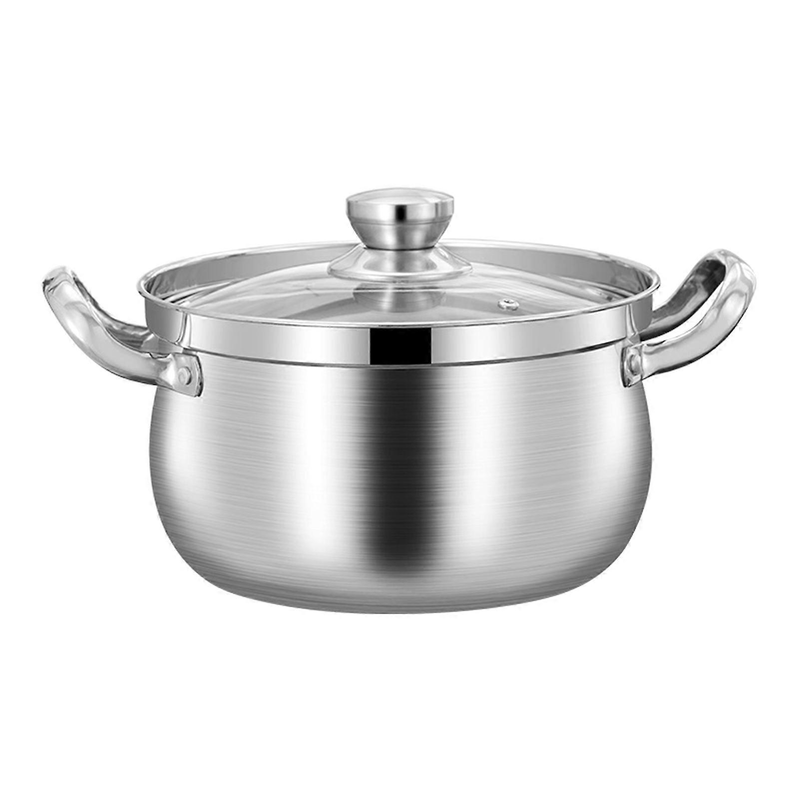 ステンレス鋼の調理鍋小さな鍋誘導ベーススープポット、誘導ガスと電気ストーブのマルチカラー用のガラス蓋付き