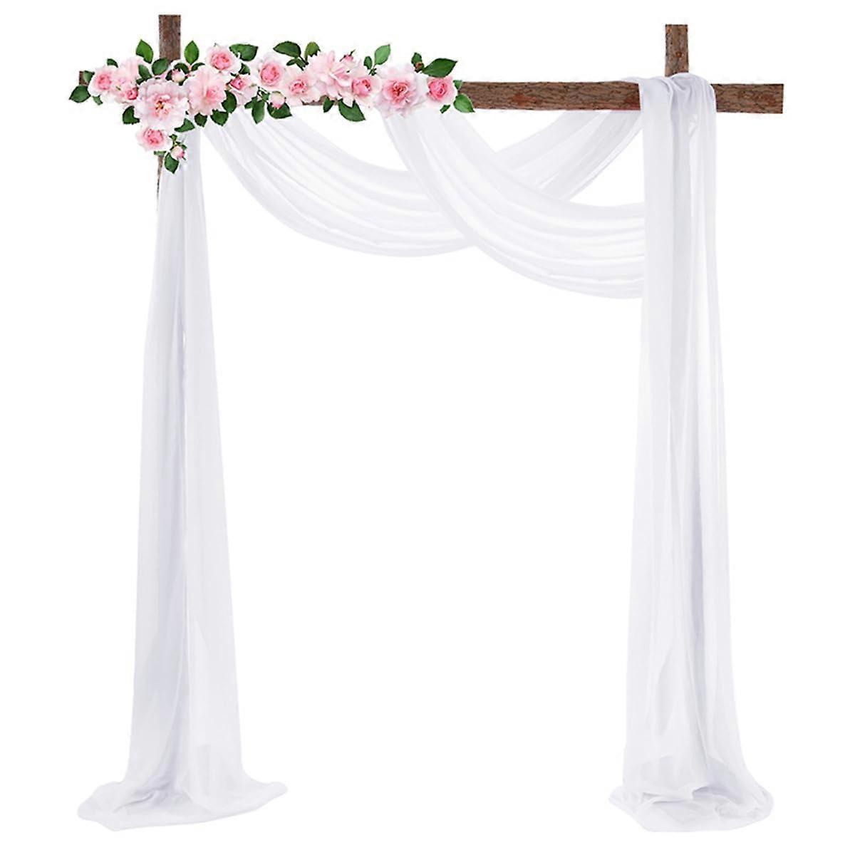 Hochzeitsbogen Baldachin Weißer Chiffon Vorhang 75x300cm Einfarbig Transparent