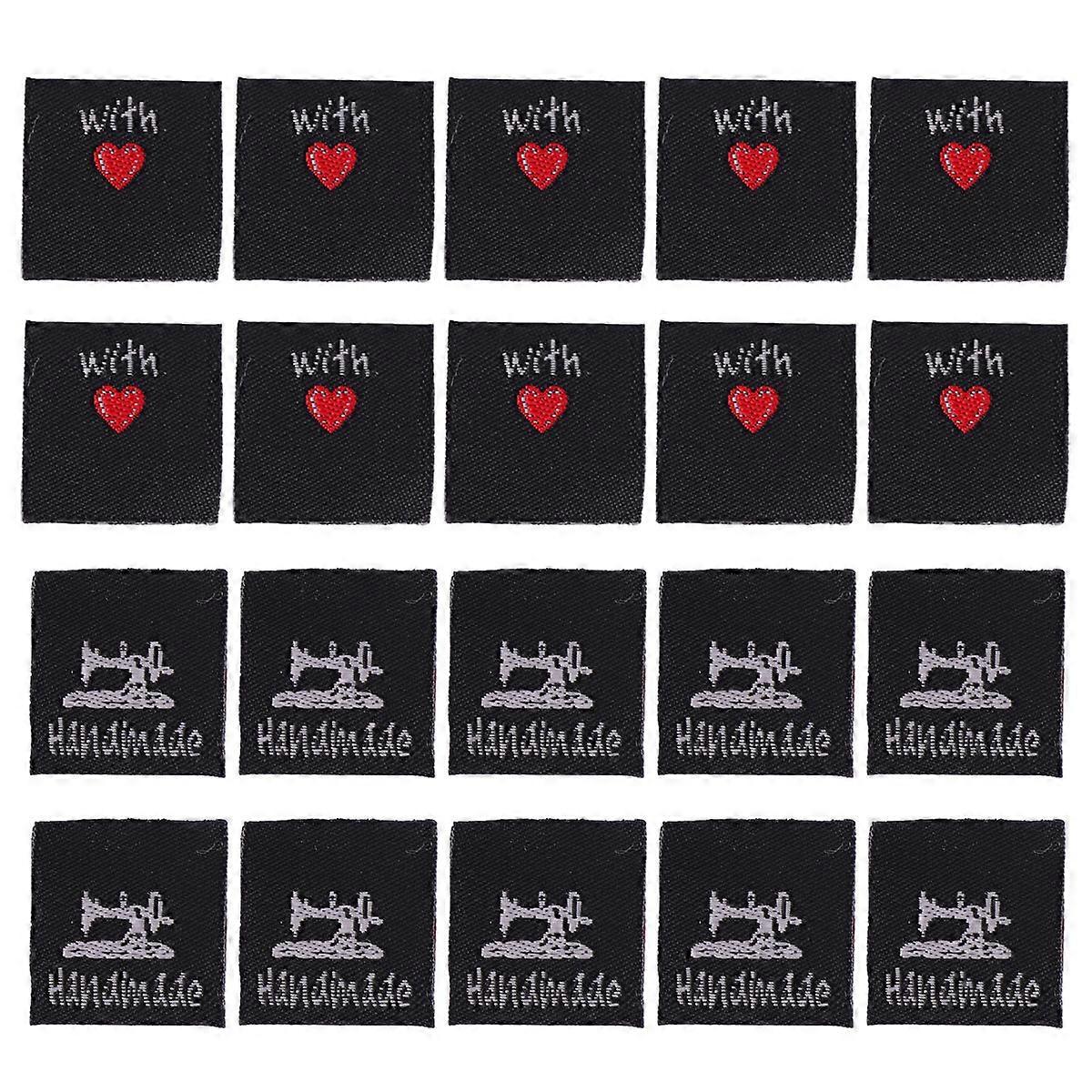 Cloth Labels Steam Iron Safe Handmade Tag Label For Handmade Enthusiasts Sewers 2x2cm Black 100Pcs