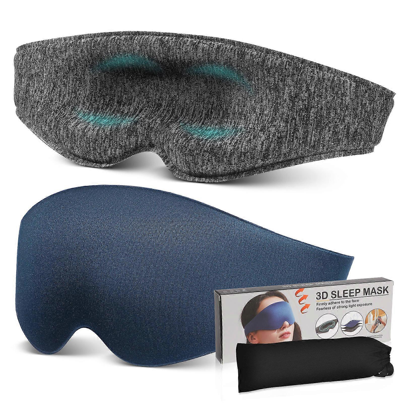 Sleep Eye Mask with Strap Comfortable Eye Cover for Men and Women, Includes Storage Bag for Travel, Office, and Napping Use