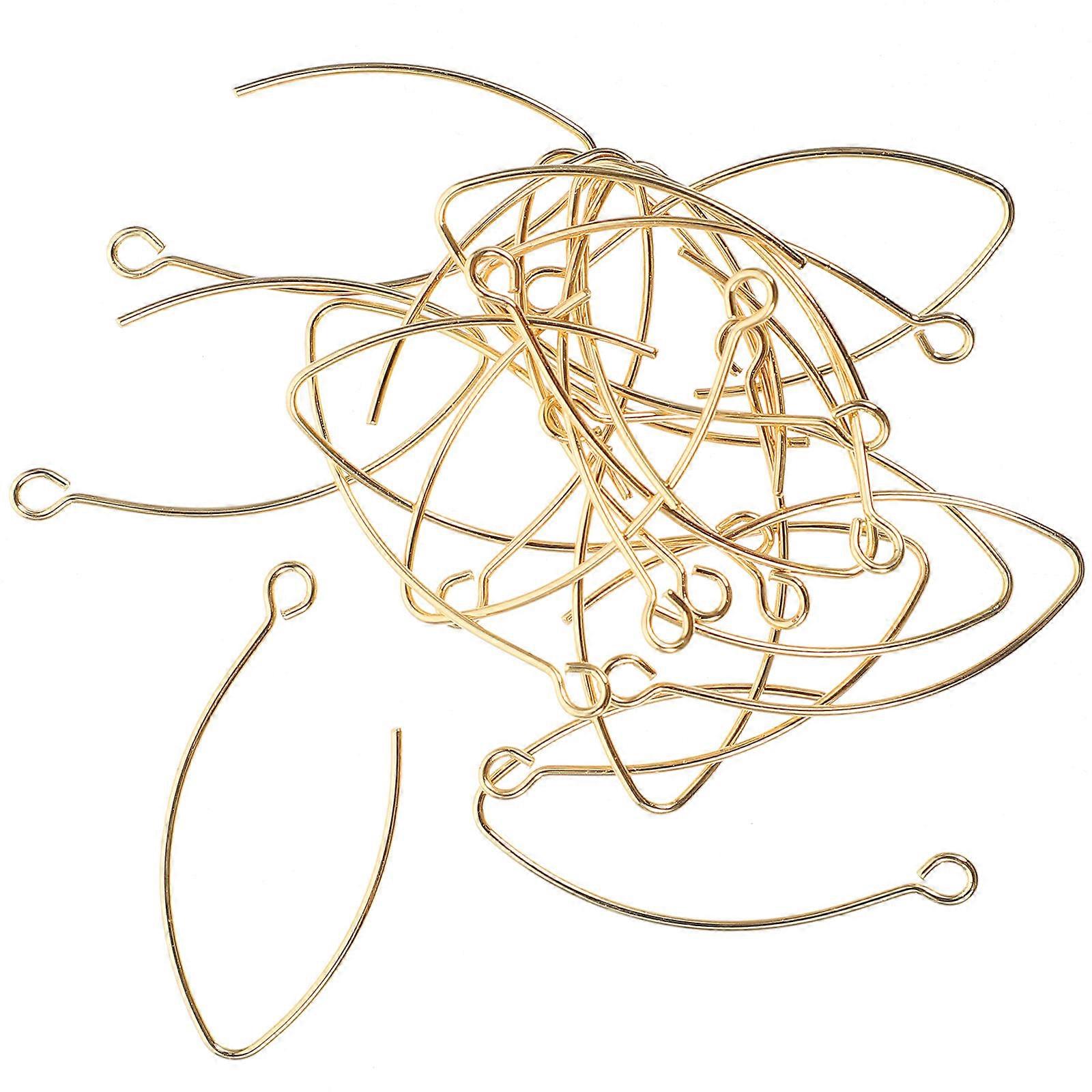 Earring DIY Hooks 20Pcs Golden Brass Smooth Durable for Earring Making