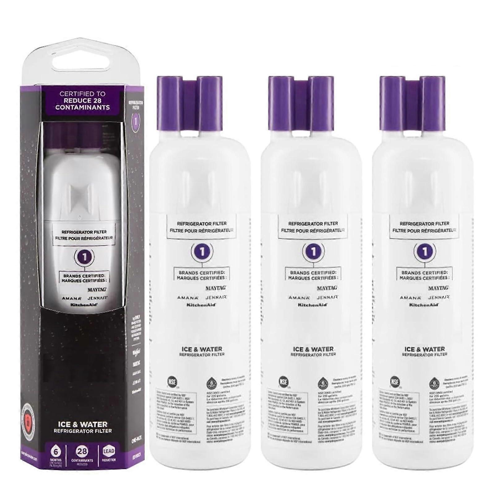 the refrigerator water filter for Everydrop By, compatible with Whirlpool, EDR1RXD1, W10295370A, 9081, Drop Filter 1, P8RFWB2L, P4RFWB (3pcs).