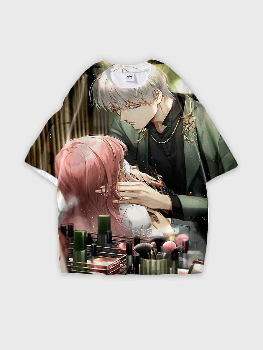 T-shirt round neck Role Pattern loose short sleeve B1168